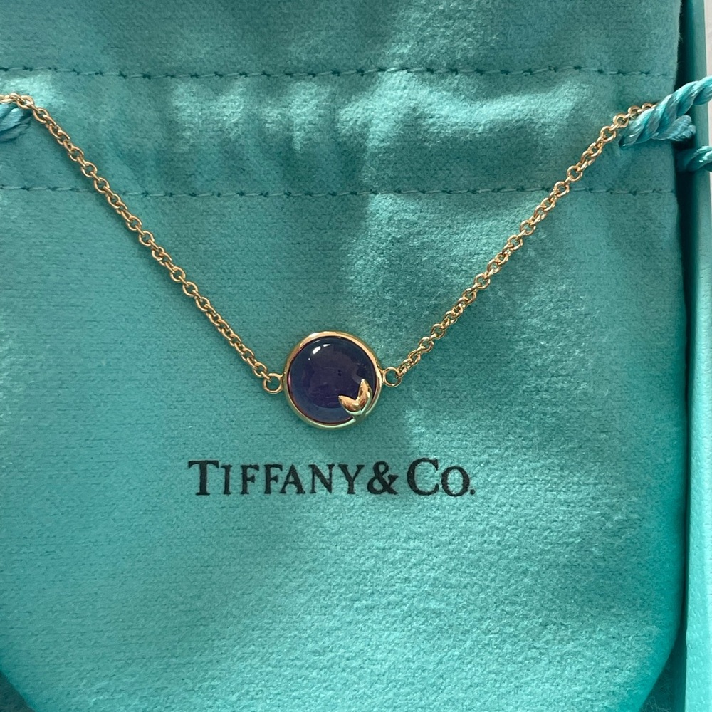 Tiffany &‎ Co 18K yellow gold and amethyst olive leaf bracelet